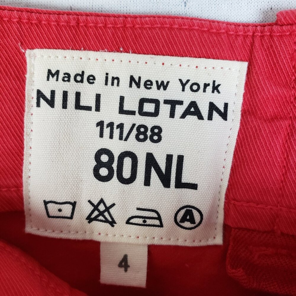 Nili Lotan Paris Dropped Crotch Pants in Red size 4 Slouchy Harem Minimalist - Picture 6 of 14